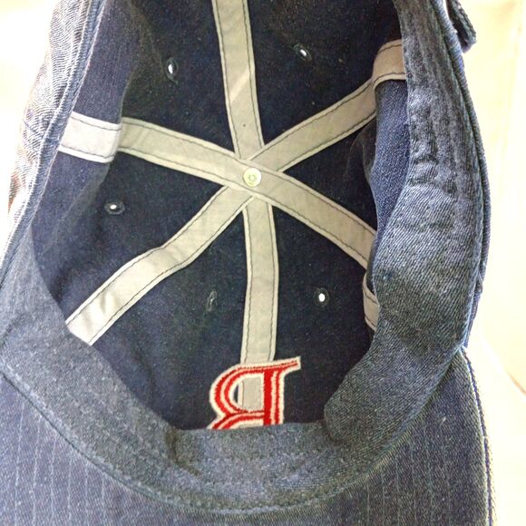 Boston Red Sox Hat Cap Adult Blue Distressed Bay State Apparel 6 Panel - Picture 6 of 6